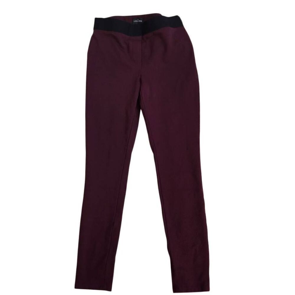 White House Black Market Womens Side Zip Elastic Waist Legging Pants Wine Sz 4